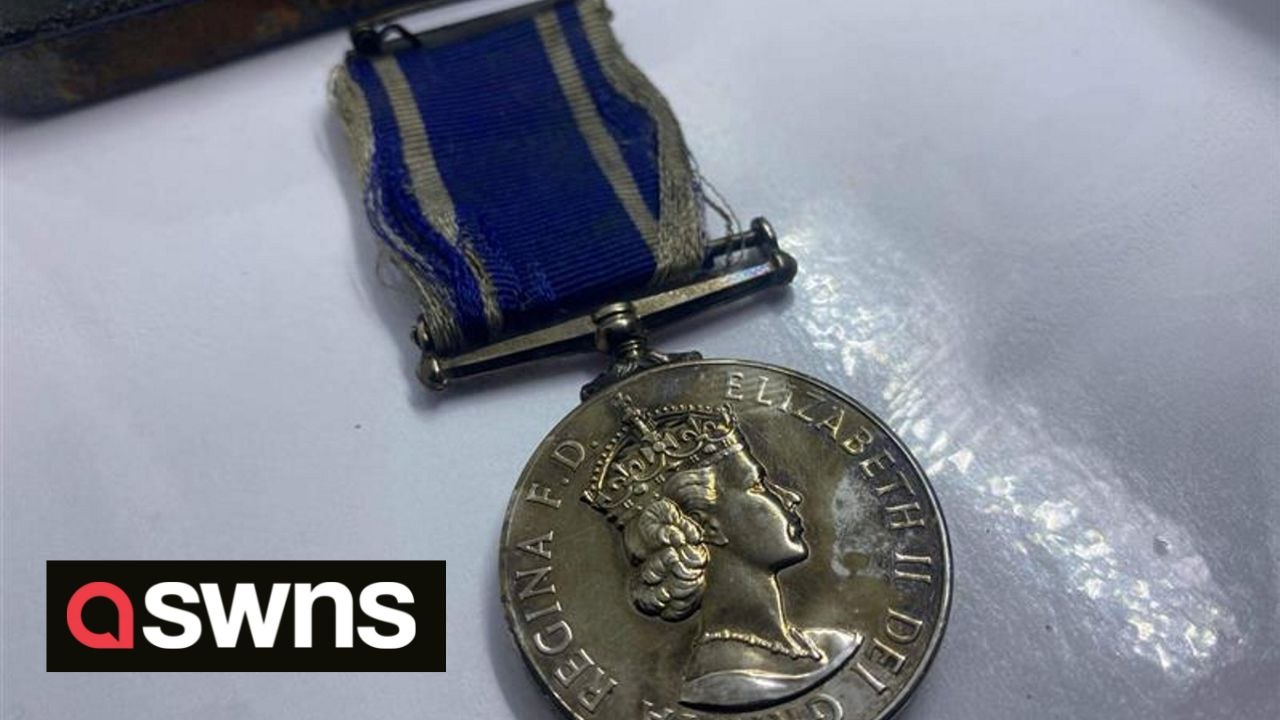 A retired police officer left heartbroken when thieves stole his exemplary service medal was stunned when it was pulled out of a RIVER in a "one-in-a-million" discovery