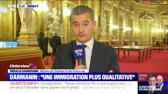 Gérald Darmanin sur l'immigration: Si le métier n'est plus en tension, la personne perdra son titre de séjour au bout d'un an