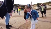 Watch stunning drone footage of adoptive families creating a giant octopus on Roker Beach in Sunderland