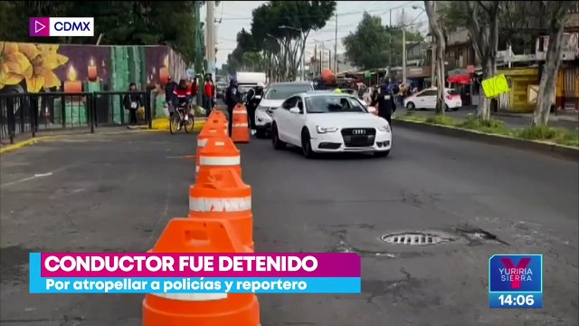 Conductor arrolla a policías y a reportero de Imagen Televisión en Iztapalapa