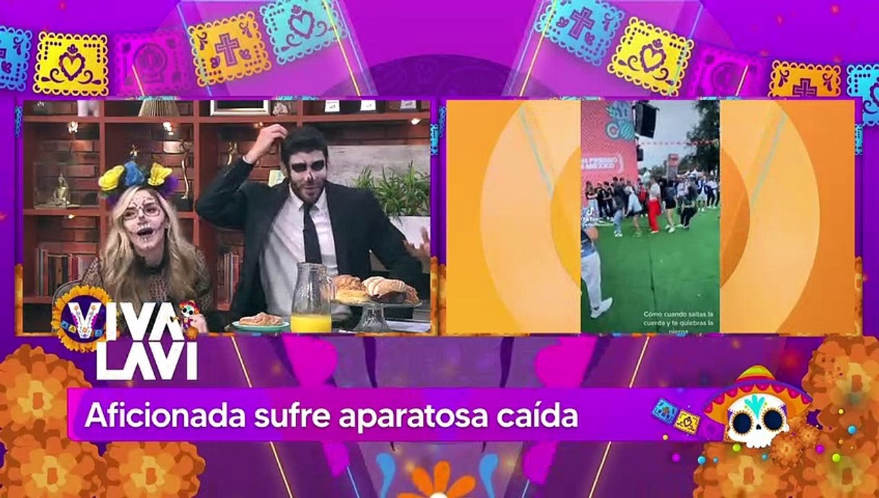 Aficionada sufre aparatosa caída
