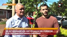 Se entregaron los certificados del curso de electricidad destinado a mujeres