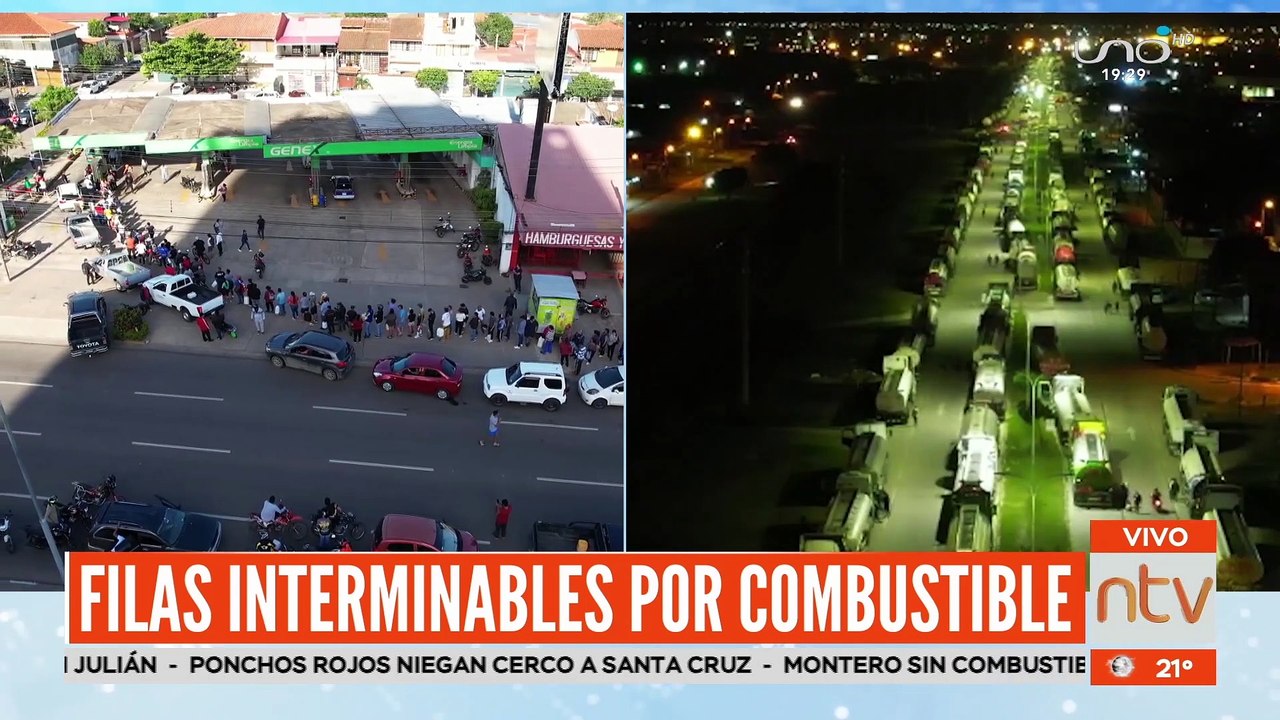Filas interminables por combustible en Santa Cruz