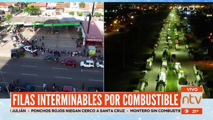 Filas interminables por combustible en Santa Cruz