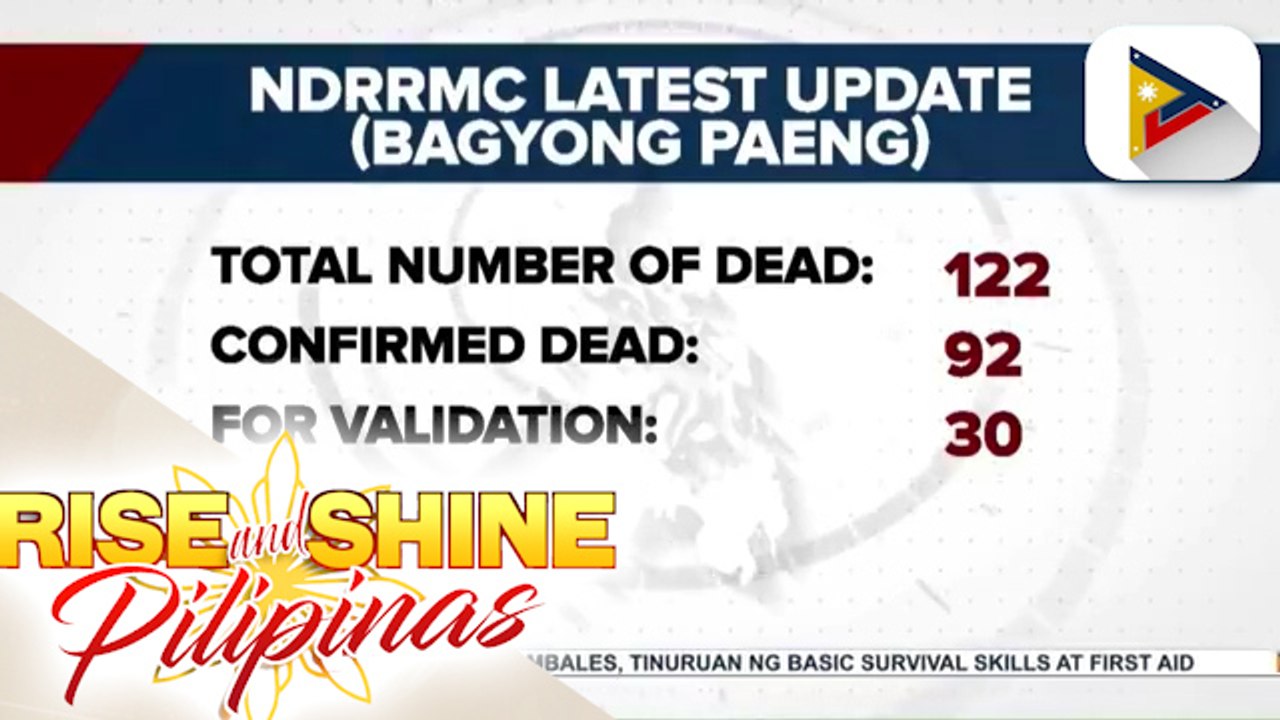 NDRRMC: Nasawi sa Bagyong #PaengPH, pumalo na sa higit 100; higit 900-K pamilya, naapektuhan ng bagyo.