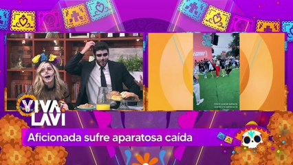 Aficionada sufre aparatosa caída