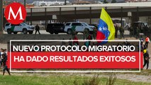 Con nuevo protocolo migratorio para venezolanos solo 54 cruzan informó Marcelo Ebrard