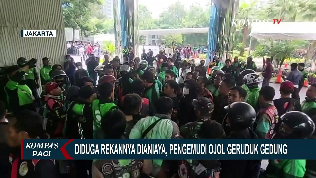 Rekannya Dianiaya hingga Alami Luka di Kepala, Pengemudi Ojol Geruduk Gedung