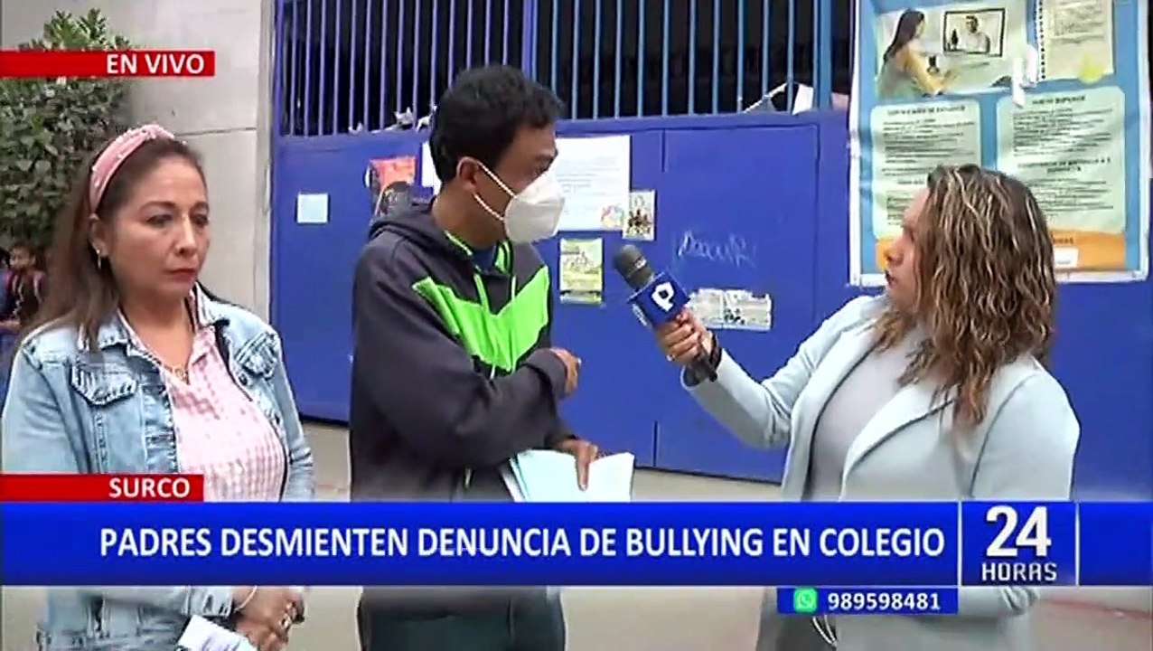 Padres desmienten denuncia de madre de familia sobre bullying a su hijo en colegio