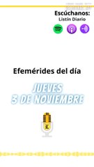 Efemérides jueves 3 de noviembre