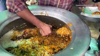 Famous Bombay Biryani Recipe _ Mutton Biryani Rs.50 Only _ Street Food Fresh Masala Biryani Making (720p60)
