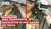 Mga trabahador, nakaligtas sa pag-araro ng truck | GMA News Feed