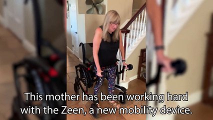 Watch the emotional moment a mother stands up for the first time in years to dance with her son on his wedding day