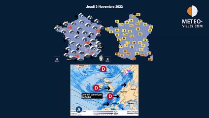 prévisions météo-villes du jeudi 3 novembre 2022