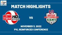 Cignal HD Spikers vs UAI-Army Match Highlights PVL Reinforced Conference 2022