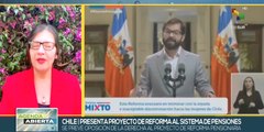 Presidente de Chile expone proyecto de reforma al sistema de pensiones