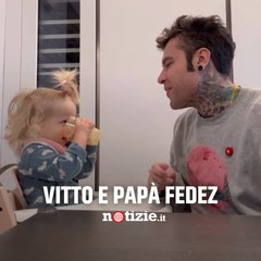 Momenti di tenerezza fra Vittoria e papà Fedez