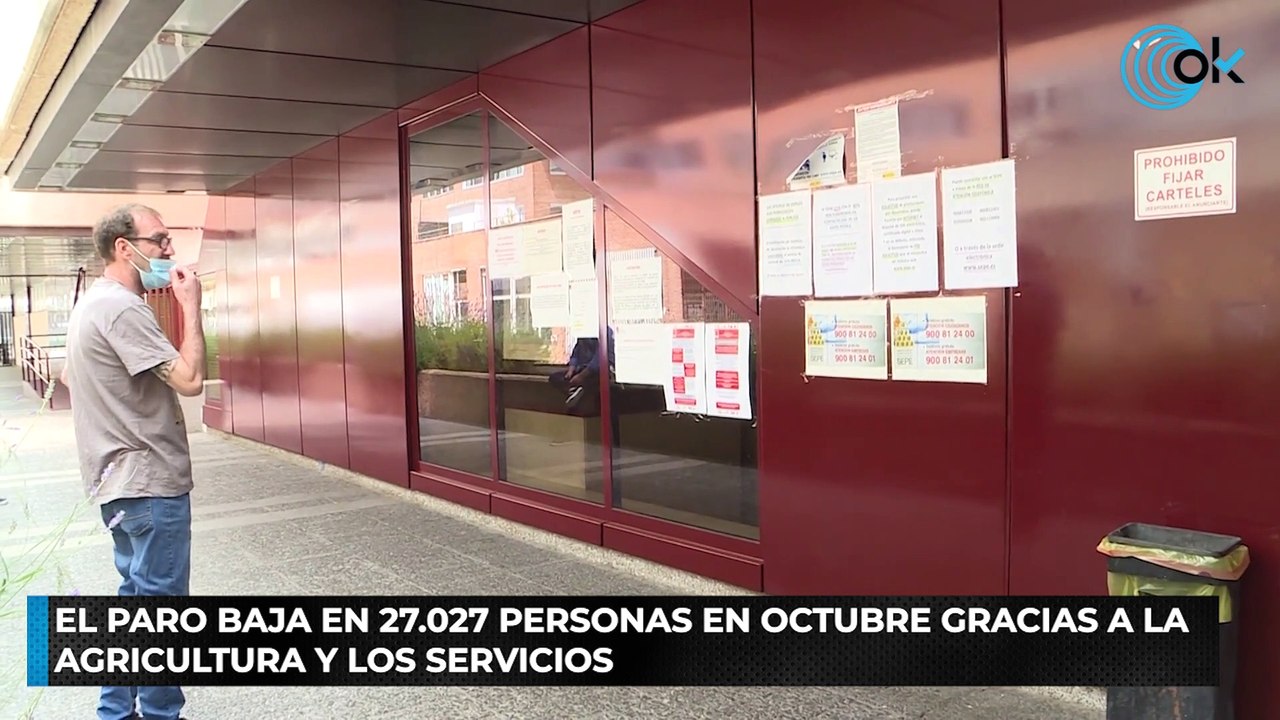 El paro baja en 27.027 personas en octubre gracias a la agricultura y los servicios
