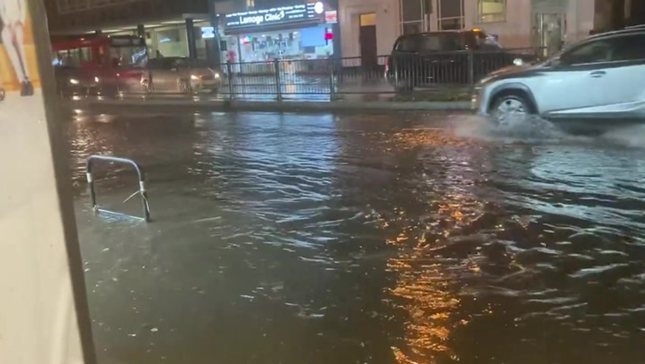 Finchley Road flooded with ‘ankle deep’ water amid torrential rain in London