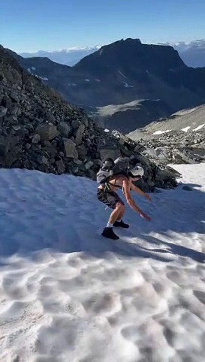 Slow Slide Down a Snowfield