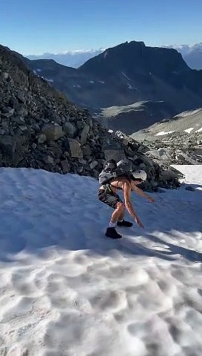 Slow Slide Down a Snowfield