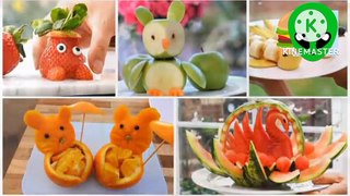 Top10 fruit Decoration ideas/beautiful fruit Decoration/fruit carving knife -33