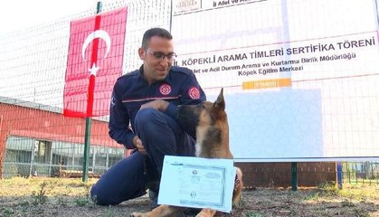 AFAD'DAN KÖPEKLİ ARAMA TİMİ SERTİFİKA TÖRENİ