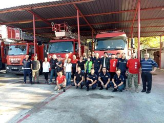 Yangınların gönüllü kahramanları itfaiye ile birlikte tatbikat yaptı