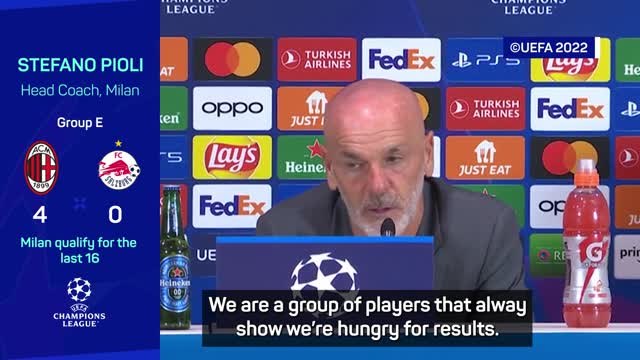Pioli ambitious after Milan reach UCL knockouts for first time in eight years