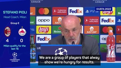 Pioli ambitious after Milan reach UCL knockouts for first time in eight years