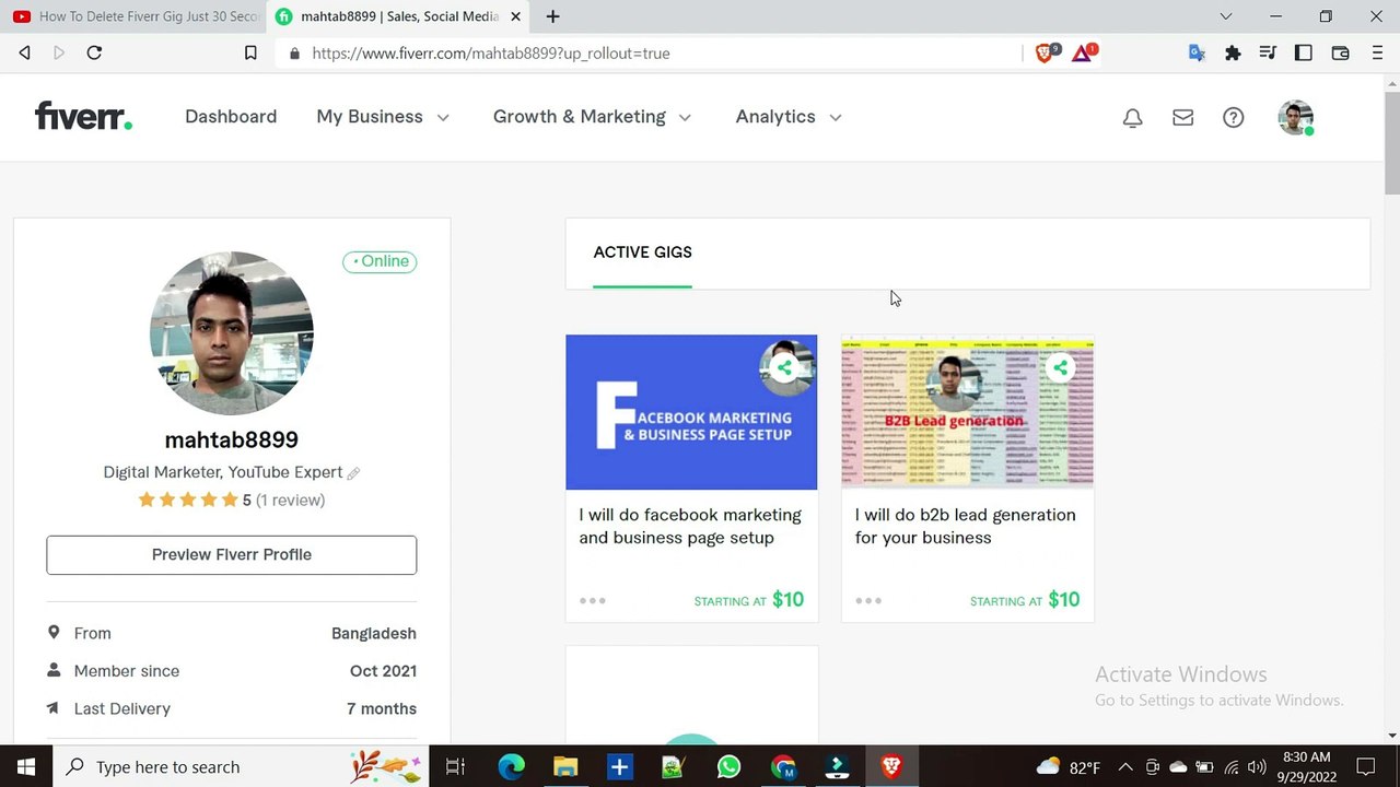 How To Delete Fiverr Gig permanently