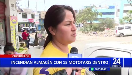 Download Video: Incendio en Chorrillos: más de 10 mototaxis se quemaron en almacén encendido por las llamas