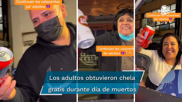 Calaverita de adulto ; joven regala cervezas y se viraliza en TikTok