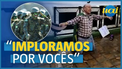 Idoso de 85 anos clama por Exército em ato bolsonarista