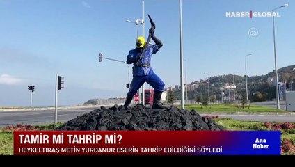 Kozlu'da tepkiyle karşılanan madenci heykeli restorasyonuna ilişkin belediyeden açıklama: "Madenciye saygıdan yenilendi"