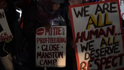 Protesters descend on Manston as pressure builds on the Home Secretary