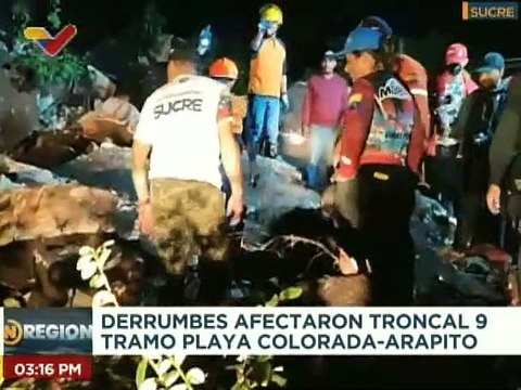 Realizan trabajos de recuperación en la Troncal 9 tramo Playa Colorada-Arapito edo. Sucre
