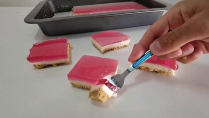Best Jelly Slice Recipe No Bake Recipe / Καλοκαιρινό Γλυκό Με Μπισκότα, Κρέμα Και Ζελέ