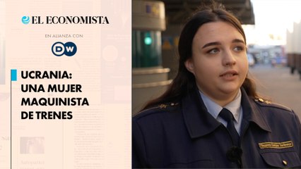 Ucrania: una mujer maquinista de trenes