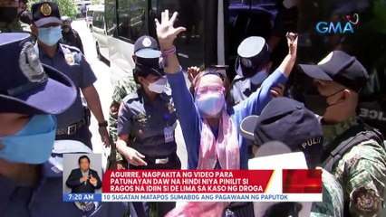 Aguirre, nagpakita ng video para patunayan daw na hindi niya pinilit si Ragos na idiin si De Lima sa kaso ng droga | UB