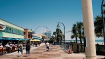 The Myrtle Beach Boardwalk in South Carolina! Scenic Tour of Promenade, Restaurants & Attractions -- Travel VLOG & Review