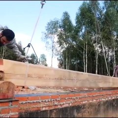 Built a Beautiful Timber House, Construire une belle maison en bois, एक सुंदर इमारती लकड़ी का घर बनाया