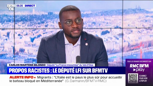 Carlos Martens Bilongo sur l'incident raciste à l'Assemblée nationale: Je suis né à Villiers-le-Bel, j'ai été en Afrique une semaine en vacances, je suis Français