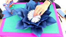 Writing and 1 Set of Paper Flowers in Navi and Silver Blue