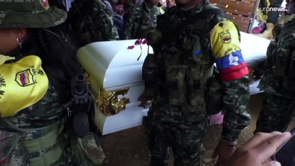 Segundo entierro del líder de la disidencia de las FARC Leider Noscué, alias Mayimbú