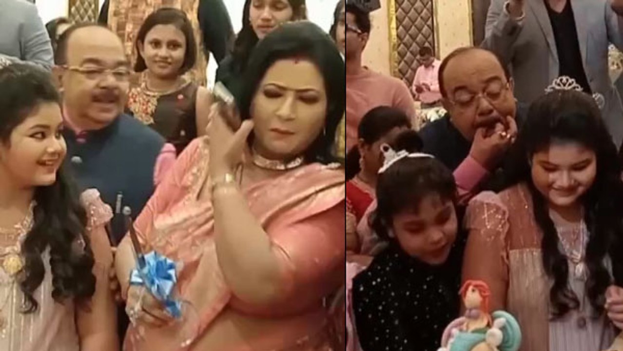 মেয়ে রিলিনার জন্মদিনে খুশ মেজাজে বাবা শোভন