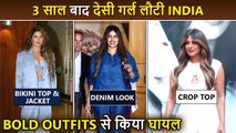 Priyanka Chopra In India After 3 Yrs: Bikini Top & Jacket, White Crop Top, Comfy denim-on-denim Look