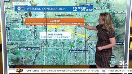 Weekend freeway construction happening around the Valley