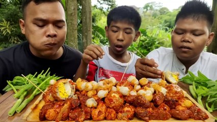 Mukbang Bakso sambal balado di hutan❗