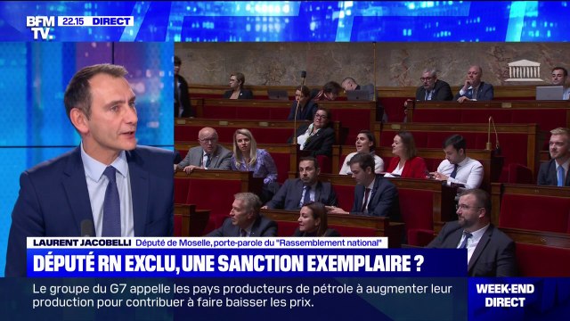 Grégoire de Fournas exclu 15 jours de l'Assemblée nationale: Le résultat est juste improbable , juge le député RN Laurent Jacobelli